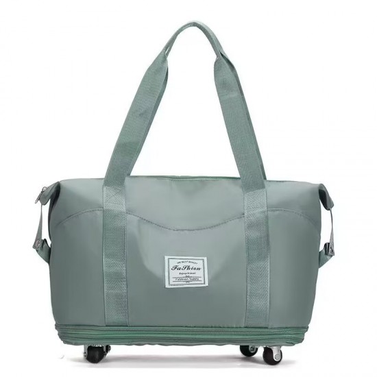Short travel luggage with wheels, expandable moving storage bag, large-capacity portable gym bag for expectant mothers Short travel luggage with wheels, expandable moving storage bag, large-capacity portable gym bag for expectant mothers