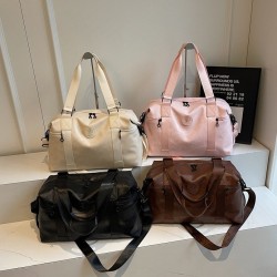 Cross-Border Business Travel Bag, Fashionable PU Women's Hand Luggage Bag, Wet/Dry Separation, Simple Yoga Gym Bag