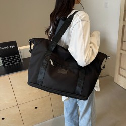 Expandable large-capacity travel bag, single-shoulder travel bag with wet/dry separation and casual gym bag with trolley Expandable large-capacity travel bag, single-shoulder travel bag with wet/dry separation and casual gym bag with trolley