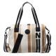 Striped retro travel bag, large-capacity lightweight handbag for women, short-distance travel luggage, wet/dry fitness bag Striped retro travel bag, large-capacity lightweight handbag for women, short-distance travel luggage, wet/dry fitness bag