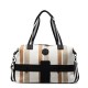 Cross-border large-capacity striped travel bag, fashionable short-distance commuter handheld fitness bag, simple and stylish storage travel bag