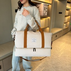 Stylish contrasting color storage bag, simple large-capacity business travel bag, wet/dry separation, fitness bag with shoe compartment