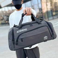 Large-capacity travel bag with shoe compartment, decompression shoulder strap, travel bag with trolley for men and women on business trips