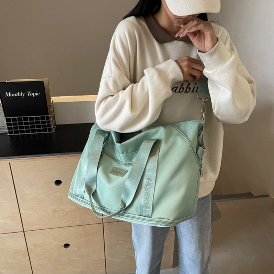 Expandable large-capacity travel bag, single-shoulder travel bag with wet/dry separation and casual gym bag with trolley Expandable large-capacity travel bag, single-shoulder travel bag with wet/dry separation and casual gym bag with trolley