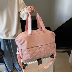 Women's simple casual diamond-patterned travel bag, wet and dry separation, sports and fitness bag