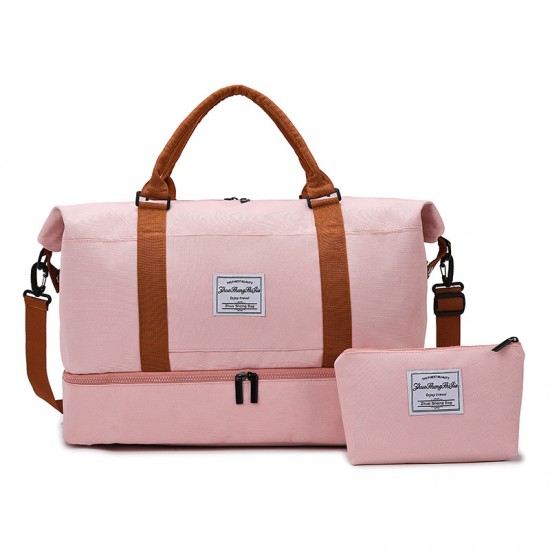 Stylish contrasting color storage bag, simple large-capacity business travel bag, wet/dry separation, fitness bag with shoe compartment Stylish contrasting color storage bag, simple large-capacity business travel bag, wet/dry separation, fitness bag with shoe compartment