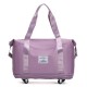 Short travel luggage with wheels, expandable moving storage bag, large-capacity portable gym bag for expectant mothers Short travel luggage with wheels, expandable moving storage bag, large-capacity portable gym bag for expectant mothers