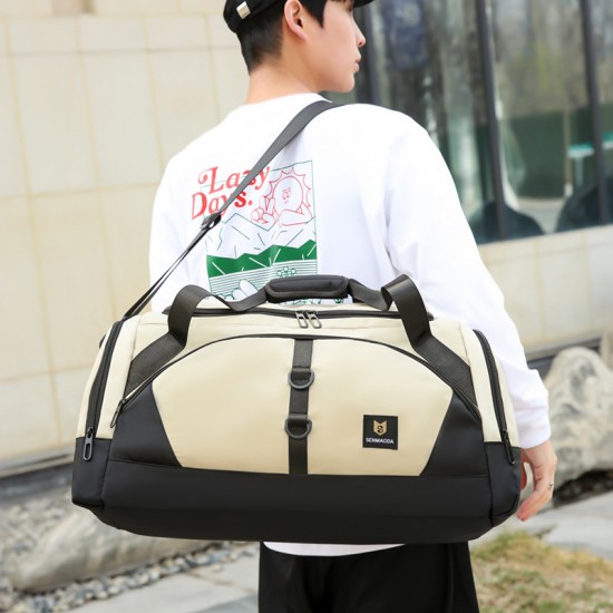 Lightweight travel bag with wet/dry separation and sports and fitness bag, large capacity, shoe compartment, casual travel bag with trolley Lightweight travel bag with wet/dry separation and sports and fitness bag, large capacity, shoe compartment, casual travel bag with trolley