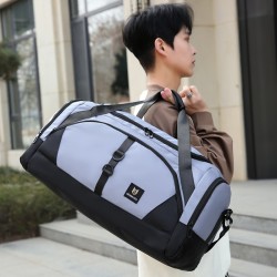 Lightweight travel bag with wet/dry separation and sports and fitness bag, large capacity, shoe compartment, casual travel bag with trolley Lightweight travel bag with wet/dry separation and sports and fitness bag, large capacity, shoe compartment, casual travel bag with trolley