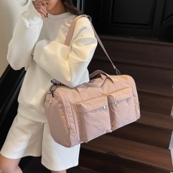 Unisex travel luggage with shoe compartment and double pockets, wet/dry separation, sports fitness bag