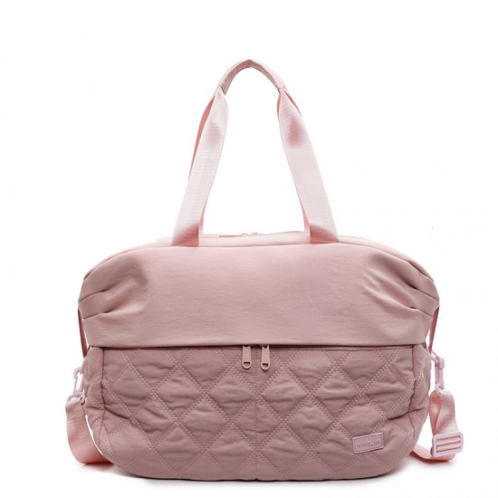 Women's simple casual diamond-patterned travel bag, wet and dry separation, sports and fitness bag