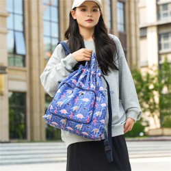 Fashionable sports bag, foldable drawstring handbag, large-capacity, portable, casual, home shopping backpack Fashionable sports bag, foldable drawstring handbag, large-capacity, portable, casual, home shopping backpack