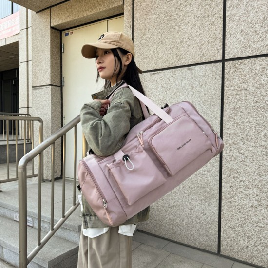 Men's and Women's Back-to-School and Holiday Storage Luggage Bag, Wet/Dry Separate Gym Bag with Trolley and Shoe Compartment Men's and Women's Back-to-School and Holiday Storage Luggage Bag, Wet/Dry Separate Gym Bag with Trolley and Shoe Compartment