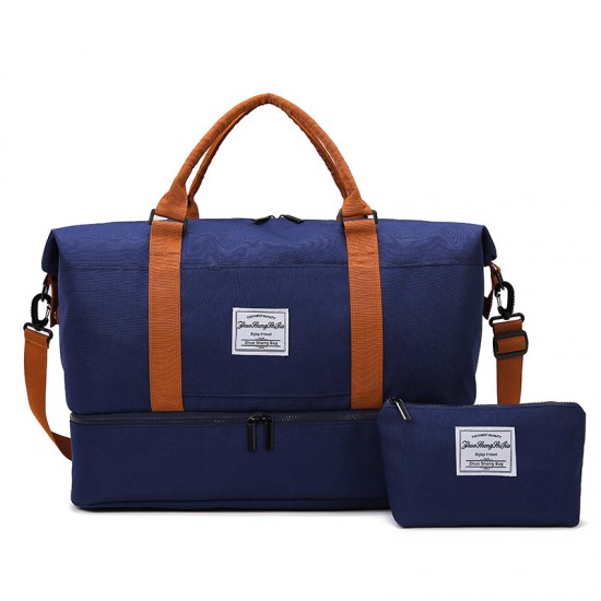Stylish contrasting color storage bag, simple large-capacity business travel bag, wet/dry separation, fitness bag with shoe compartment Stylish contrasting color storage bag, simple large-capacity business travel bag, wet/dry separation, fitness bag with shoe compartment