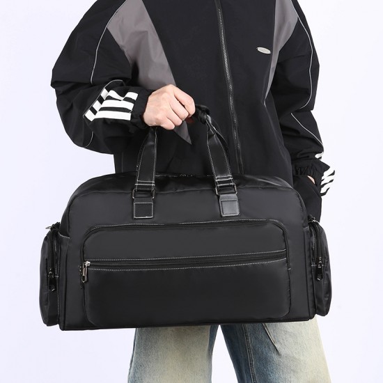 Men's large-capacity travel bag with multiple pockets, short-distance business trip outdoor storage, trolley function Men's large-capacity travel bag with multiple pockets, short-distance business trip outdoor storage, trolley function