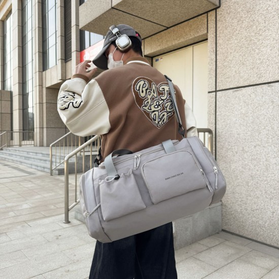 Men's and Women's Back-to-School and Holiday Storage Luggage Bag, Wet/Dry Separate Gym Bag with Trolley and Shoe Compartment Men's and Women's Back-to-School and Holiday Storage Luggage Bag, Wet/Dry Separate Gym Bag with Trolley and Shoe Compartment