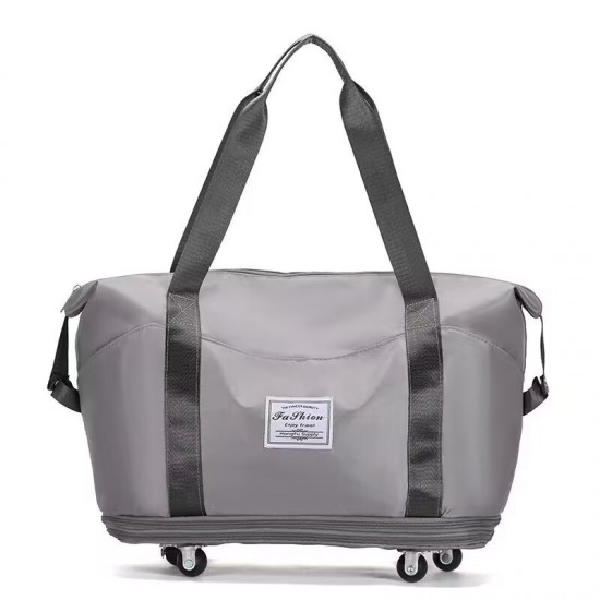 Short travel luggage with wheels, expandable moving storage bag, large-capacity portable gym bag for expectant mothers Short travel luggage with wheels, expandable moving storage bag, large-capacity portable gym bag for expectant mothers