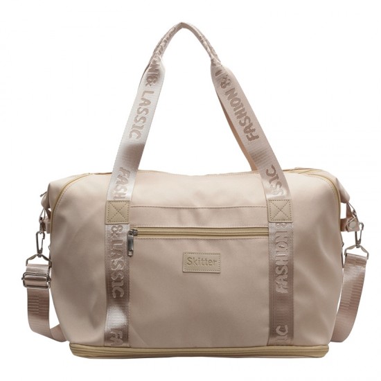 Expandable large-capacity travel bag, single-shoulder travel bag with wet/dry separation and casual gym bag with trolley Expandable large-capacity travel bag, single-shoulder travel bag with wet/dry separation and casual gym bag with trolley