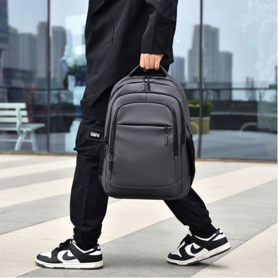 New cross-border backpack, men's large-capacity leather-coated commuting laptop bag, travel and leisure, outdoor business backpack New cross-border backpack, men's large-capacity leather-coated commuting laptop bag, travel and leisure, outdoor business backpack