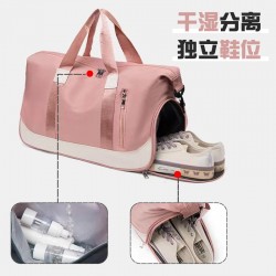 Yoga swimming and fitness bag, logo-printed cross-border shoe compartment, large capacity sports bag with trolley, fashionable travel bag